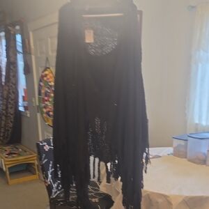 Elegant Black Women's Poncho